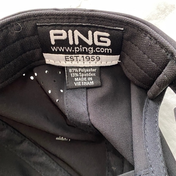 Ping NEW 110 Flexfit‎ Teck Black Golf Hat Moisture Wicking Cap Adjustable - Picture 9 of 12